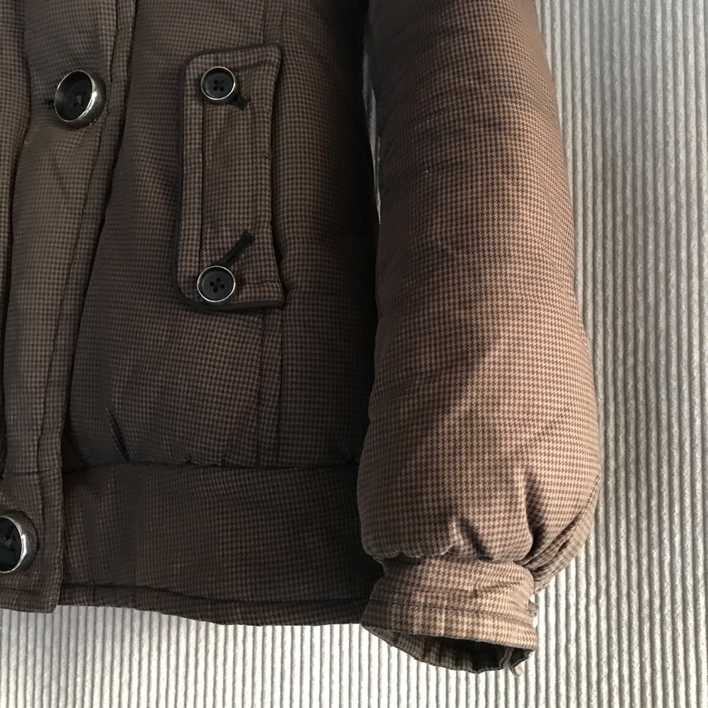 SOIA & KYO down puffer coat brown houndstooth XS - Picture 13 of 15